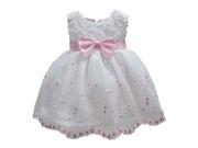 Little Girls Pink White Floral Embroidery Soutache Flower Girl Dress 4T