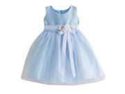 Sweet Kids Baby Girls Light Blue Floral Accent Flower Girl Dress 24M