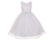Cinderella Couture Little Girls White Satin Organza Sleeveless Dress 4