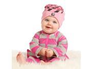 KidCuteTure Baby Girls Carnation Pink Silver Stripe Lili Designer Romper 9M