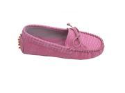 L Amour Toddler Girls Fuchsia Bow Leather Moccasin 8 Toddler