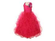 Cinderella Couture Little Girls Fuchsia Taffeta Ruffled Mesh Pageant Dress 6