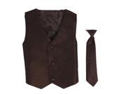 Lito Baby Boys Brown Poly Silk Vest Necktie Special Occasion Set 12 24M