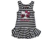 Hello Kitty Little Girls Black White Striped Applique Gown 4
