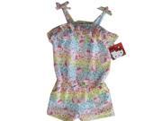 Hello Kitty Little Girls White Spotted Ruffle Strappy Short Romper 6