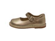 L Amour Girls Gold Classic Matte Leather Mary Jane Shoes 11 Kids