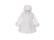 Kids Dream White Fleece Faux Collar Stylish Coat Baby Girl 24M
