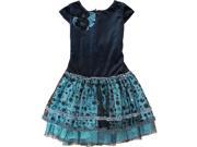 Isobella Chloe Little Girls Black Sequin Velvet Drop Waist Occasion Dress 6