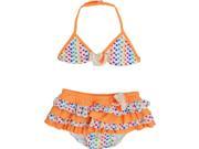 Isobella Chloe Little Girls Orange Candy Dots Two Piece Bikini Swimsuit 4