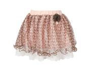 Richie House Little Girls Pink Coffee Polka Dot Mesh Covered Sweet Skirt 4 5
