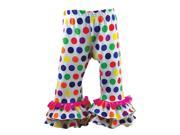 Reflectionz Little Girls Multi Color Polka Dotted Ruffle Leggings 2T