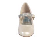 Lito Toddler Girls Ivory Rhinestone Strap Mia Special Occasion Dress Shoes 10