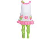 Rare Editions Baby Girls White Cupcake Applique 2 Pc Legging Outfit 18M