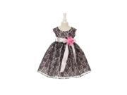 Cinderella Couture Baby Girls Navy Lace Pink Sash Sleeveless Dress 24M