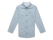 Richie House Little Boys Blue Chambray Cotton R Embroidery Blouse 6 7