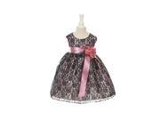 Cinderella Couture Baby Girls Navy Lace Dusty Rose Sash Sleeveless Dress 18M
