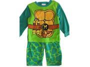 Nickelodeon Little Boys Green Michelangelo Ninja Turtles 2 Pc Pajama Set 4T