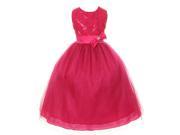 Big Girls Fuchsia Organza Sequin Sparkle Tulle Special Occasion Dress 14
