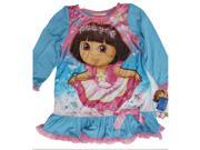 Nickelodeon Little Girls Sky Blue Dora The Explorer Print Sleep Dress 4T
