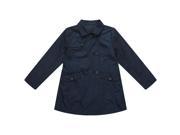 Richie House Little Girls Navy Double Breasted Lapel Collar Trendy Coat 2 3