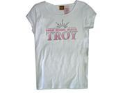 Disney Big Girls White High School Musical Troy Letter Print T Shirt 6