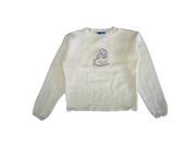 Disney Little Girls Bone White Winnie The Pooh Embroidered Knit Sweater 4