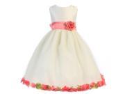 Crayon Kids Little Girls Ivory Coral Petal Flower Girl Dress 2T