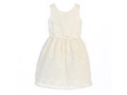 Sweet Kids Big Girls Off White Flower Embroidered Special Occasion Dress 12