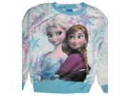 Disney Big Girls Sky blue Elsa Anna Frozen Long Sleeve Shirt 7