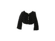 Kids Dream Little Girls Black Faux Long Sleeve Pearl Bolero Jacket 4