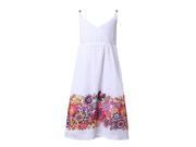 Richie House Big Girls White Colorful Wildflower Print Summery Dress 11 12