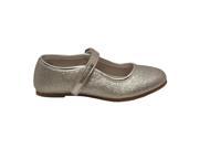 Angel Girls Silver Hook and Loop Ankle Strap Glitter Flats 1 Kids