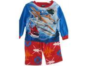 Planes Little Boys Red Blue Fire Dept. Cartoon 2 Pc Pajama Set 4T