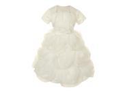 Cinderella Couture Little Girls White Ruffled Bolero Communion Dress 4