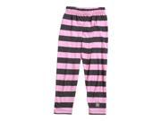 KidCuteTure Big Girls Rose Pink Charcoal Stripe Cotton Spandex Leggings 10