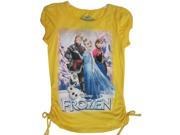 Disney Little Girls Yellow Frozen Characters Graphic Print T Shirt 5