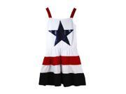 Little Girls Red White Blue Sequin Star Stripes Patriotic Dress 2T