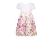 Richie House Little Girls White Floral Printed Party Princess Dress 7