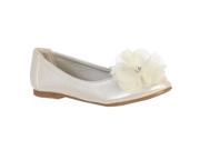 Lito Girls Ivory Rhinestone Flower Lucy Special Occasion Dress Shoes 7 Toddler