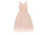 Cinderella Couture Little Girls Blush Dazzling Sequin X Back Pleated Dress 14