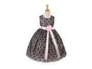 Cinderella Couture Little Girls Navy Lace Navy Pink Sash Sleeveless Dress 4