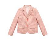 Richie House Little Girls Pink Red Polka Dot Print Bow Spring Small Coat 5 6