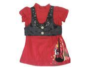 Disney Little Girls Red Black Hannah Montana Short Sleeve Shirt 2 Pc Vest Set 6