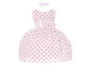 Baby Girls Fuchsia Polka Dot Headband Special Occasion Dress 3M