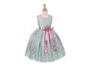 Cinderella Couture Big Girls Sage Lace Rose Sash Sleeveless Dress 12
