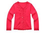 Richie House Little Girls Red Lace Detail Sweet Cardigan 3