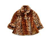 Big Girls Brown Leopard Faux Coat 6 8