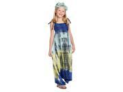 KidCuteTure Little Girls Royal Blue Tie Dye Giselle Designer Spring Maxi Dress 3
