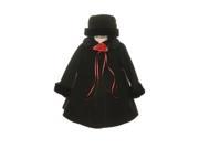 Kids Dream Black Fleece Faux Collar Stylish Coat Baby Girl 12M