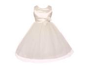 Big Girls Ivory Slant Bow Brooch Attached Shiny Junior Bridesmaid Dress 12